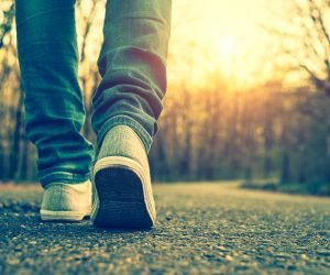 Woman jeans and sneaker shoes